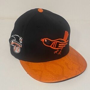 Baltimore Orioles Cooperstown Collection Vintage Bird Faux Snakeskin Visor Cap